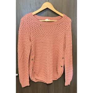 Venus Sweater Women's S Cotton‎ crochet Open Knit Coastal boho beach Pullover